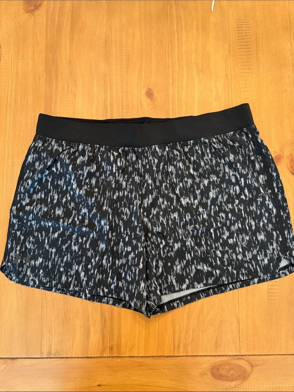 Under Armour Black and White Patterned Athletic Shorts
